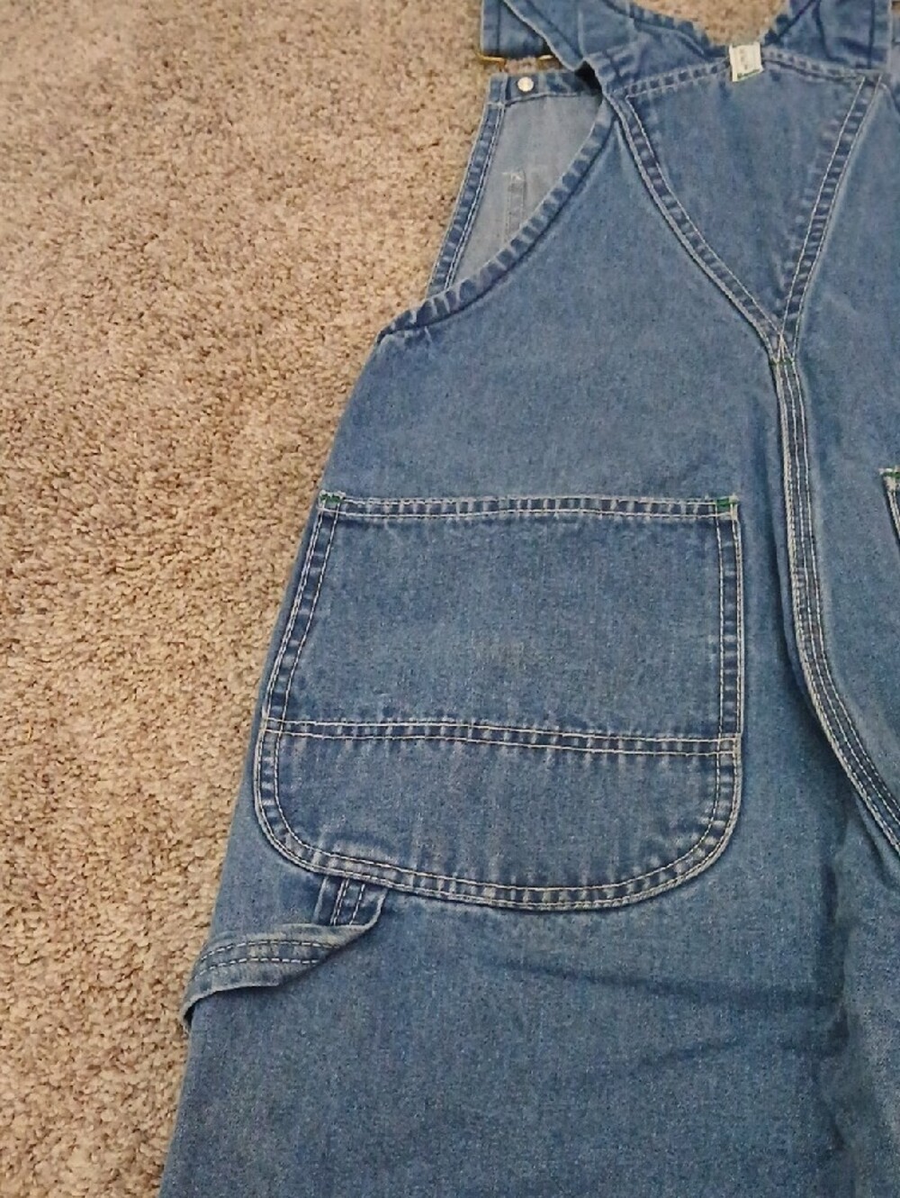 Men's Straight Denim Bib Overalls - Blue Size 32 X 30 - Picture 5 of 6